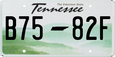 TN license plate B7582F