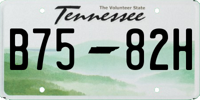 TN license plate B7582H