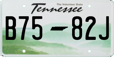 TN license plate B7582J