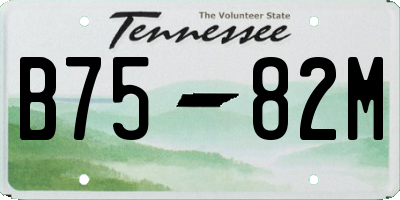 TN license plate B7582M
