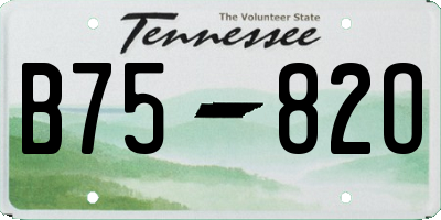 TN license plate B7582O