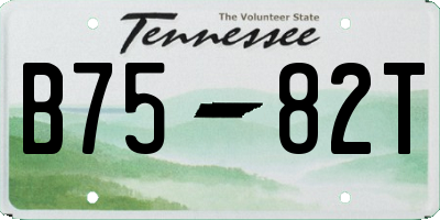 TN license plate B7582T