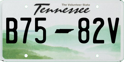 TN license plate B7582V