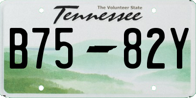 TN license plate B7582Y