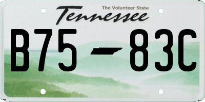 TN license plate B7583C