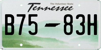 TN license plate B7583H