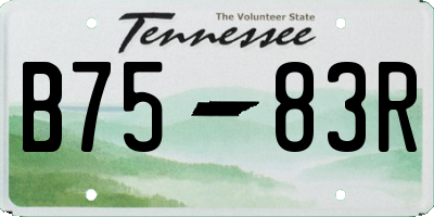 TN license plate B7583R