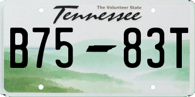 TN license plate B7583T