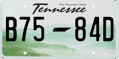 TN license plate B7584D