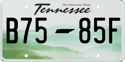 TN license plate B7585F