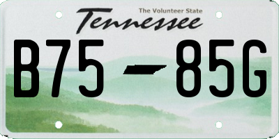 TN license plate B7585G
