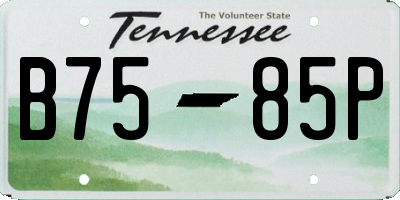 TN license plate B7585P