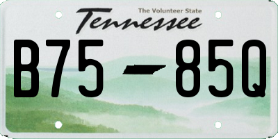 TN license plate B7585Q