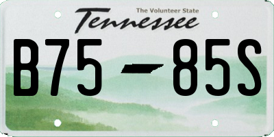TN license plate B7585S