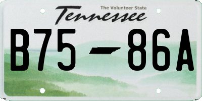 TN license plate B7586A