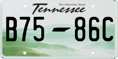 TN license plate B7586C