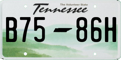 TN license plate B7586H