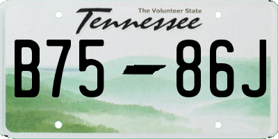 TN license plate B7586J