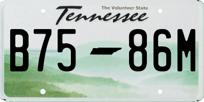 TN license plate B7586M