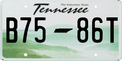 TN license plate B7586T