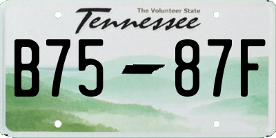TN license plate B7587F