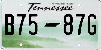 TN license plate B7587G