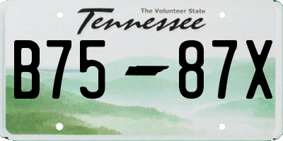 TN license plate B7587X
