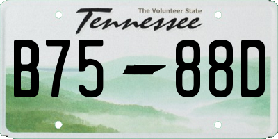 TN license plate B7588D