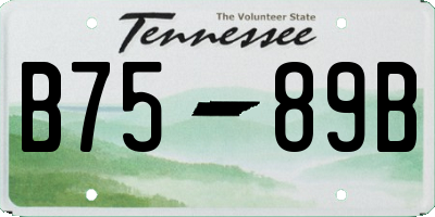 TN license plate B7589B