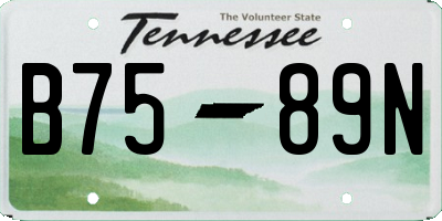 TN license plate B7589N