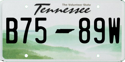TN license plate B7589W
