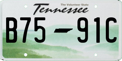 TN license plate B7591C