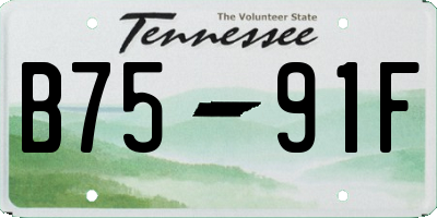 TN license plate B7591F