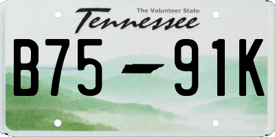 TN license plate B7591K