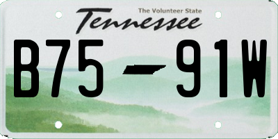 TN license plate B7591W