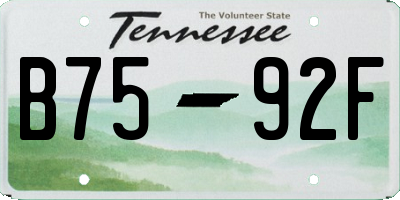 TN license plate B7592F