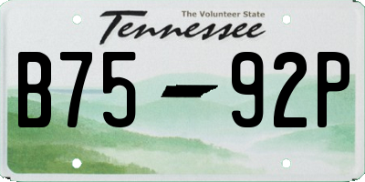 TN license plate B7592P