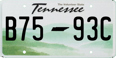 TN license plate B7593C