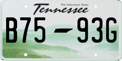 TN license plate B7593G