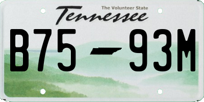 TN license plate B7593M