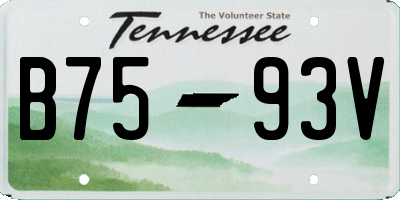 TN license plate B7593V