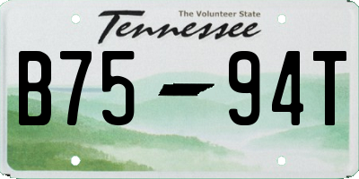 TN license plate B7594T
