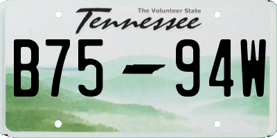 TN license plate B7594W