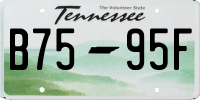 TN license plate B7595F