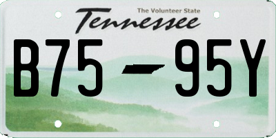 TN license plate B7595Y