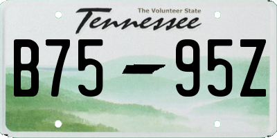 TN license plate B7595Z