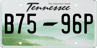 TN license plate B7596P