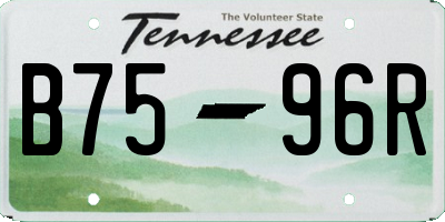TN license plate B7596R