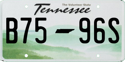 TN license plate B7596S