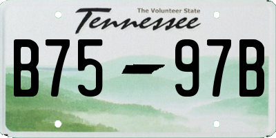 TN license plate B7597B